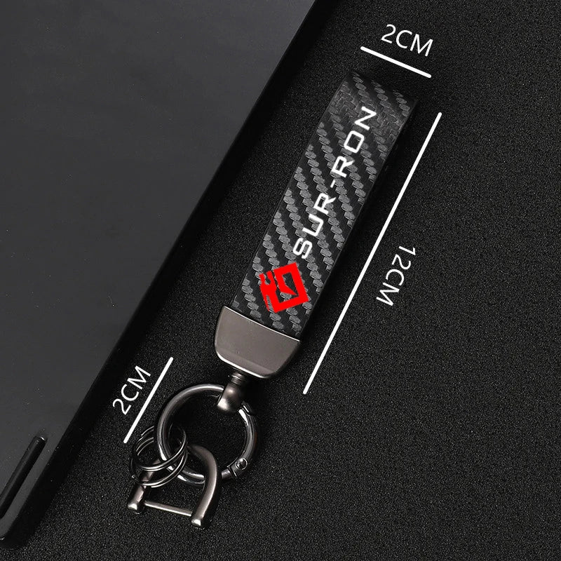 Leather Carbon Fibre Surron Key Chain